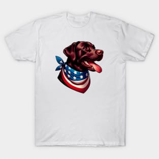 Patriotic Pup - Chocolate Labrador Retriever T-Shirt